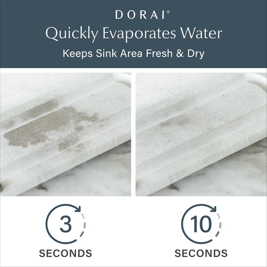 Dorai Home Sink Caddy – Water-Absorbing Stone Tray for Sink, Stainless Steel Feet, Fast-Drying, Sandstone