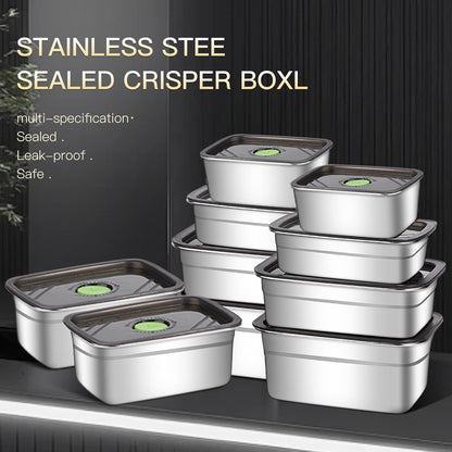 10-Piece Stainless Steel Food Storage Container Set with Airtight Lids - Durable, Eco-Friendly Kitchen Organizers for Freshness & Convenience，Pantry, Dishwasher Safe (Various Sizes)