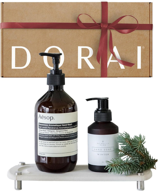 Dorai Home Sink Caddy – Water-Absorbing Stone Tray for Sink, Stainless Steel Feet, Fast-Drying, Sandstone